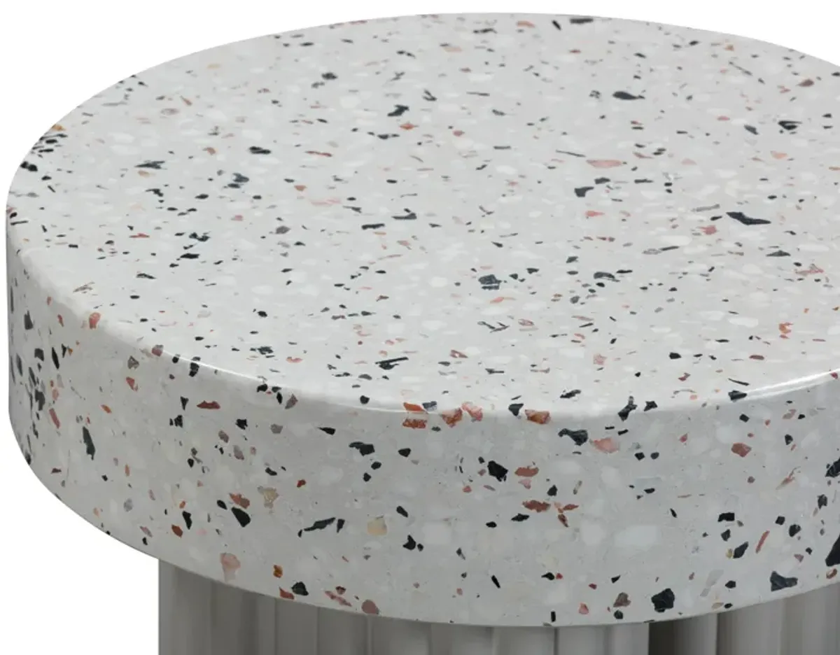 Clover Faux Terrazzo Indoor / Outdoor Round Side Table