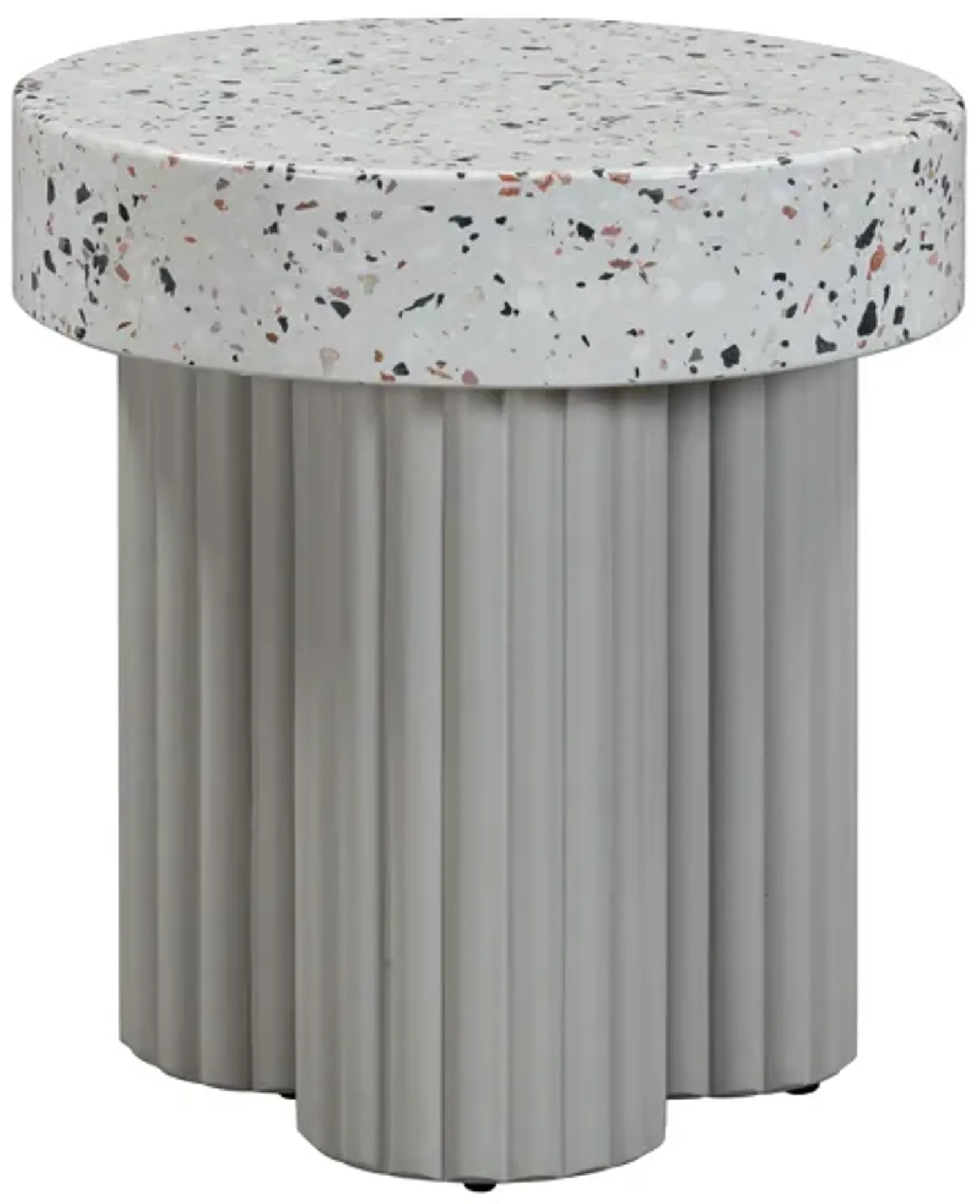 Clover Faux Terrazzo Indoor / Outdoor Round Side Table