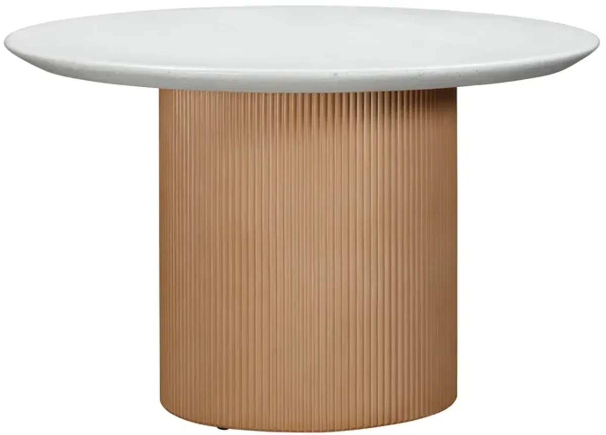 Rose Faux Terrazzo and Terracotta Indoor / Outdoor Round Concrete Dining Table