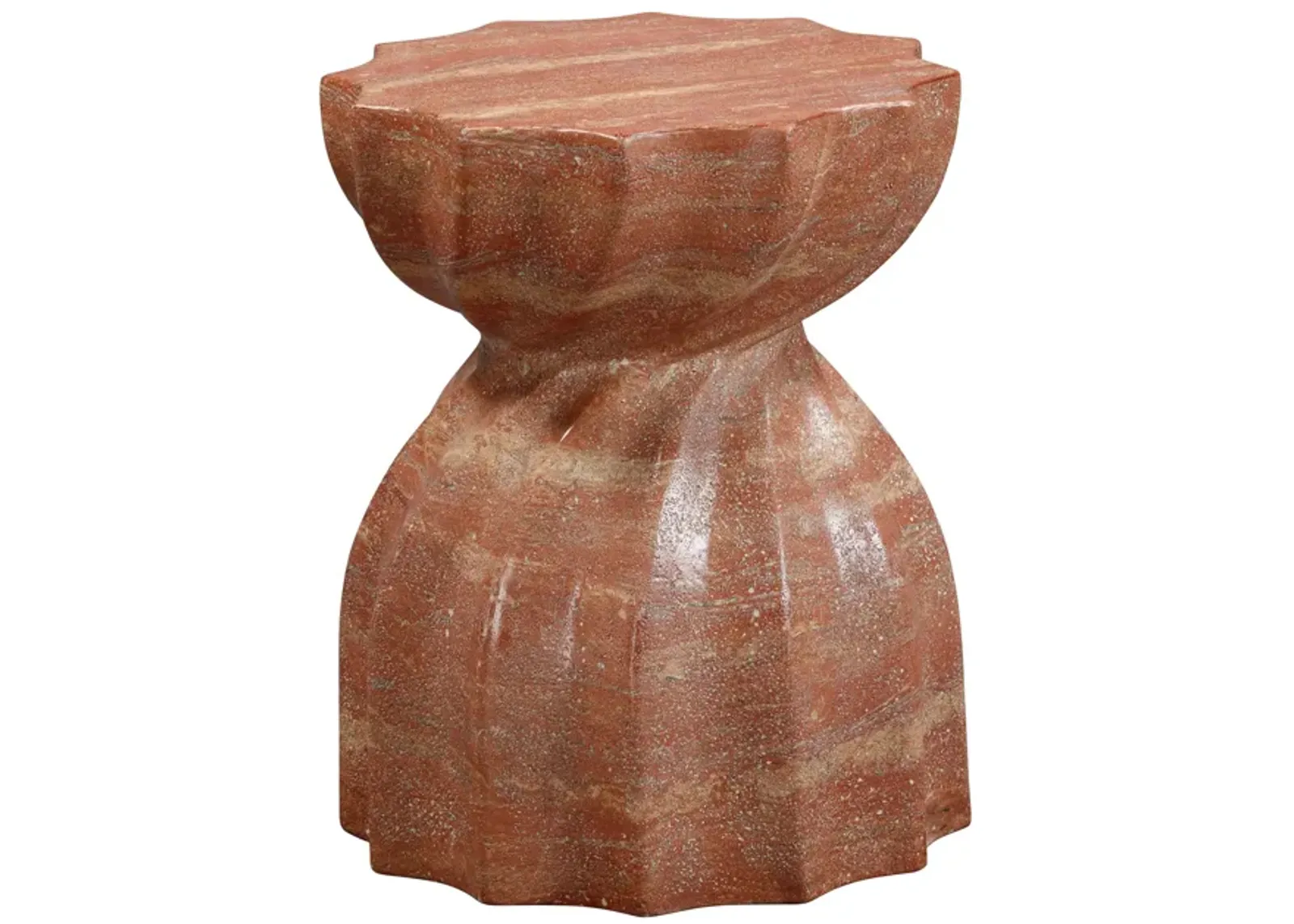 Turin Faux Red Sandstone Indoor / Outdoor Concrete Stool