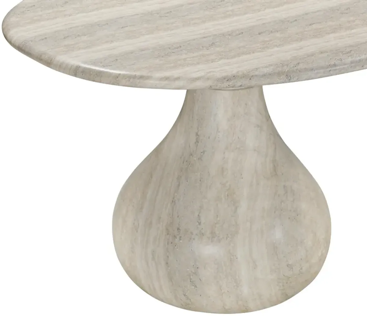 Smooch Faux Travertine Indoor / Outdoor Pedestal Dining Table