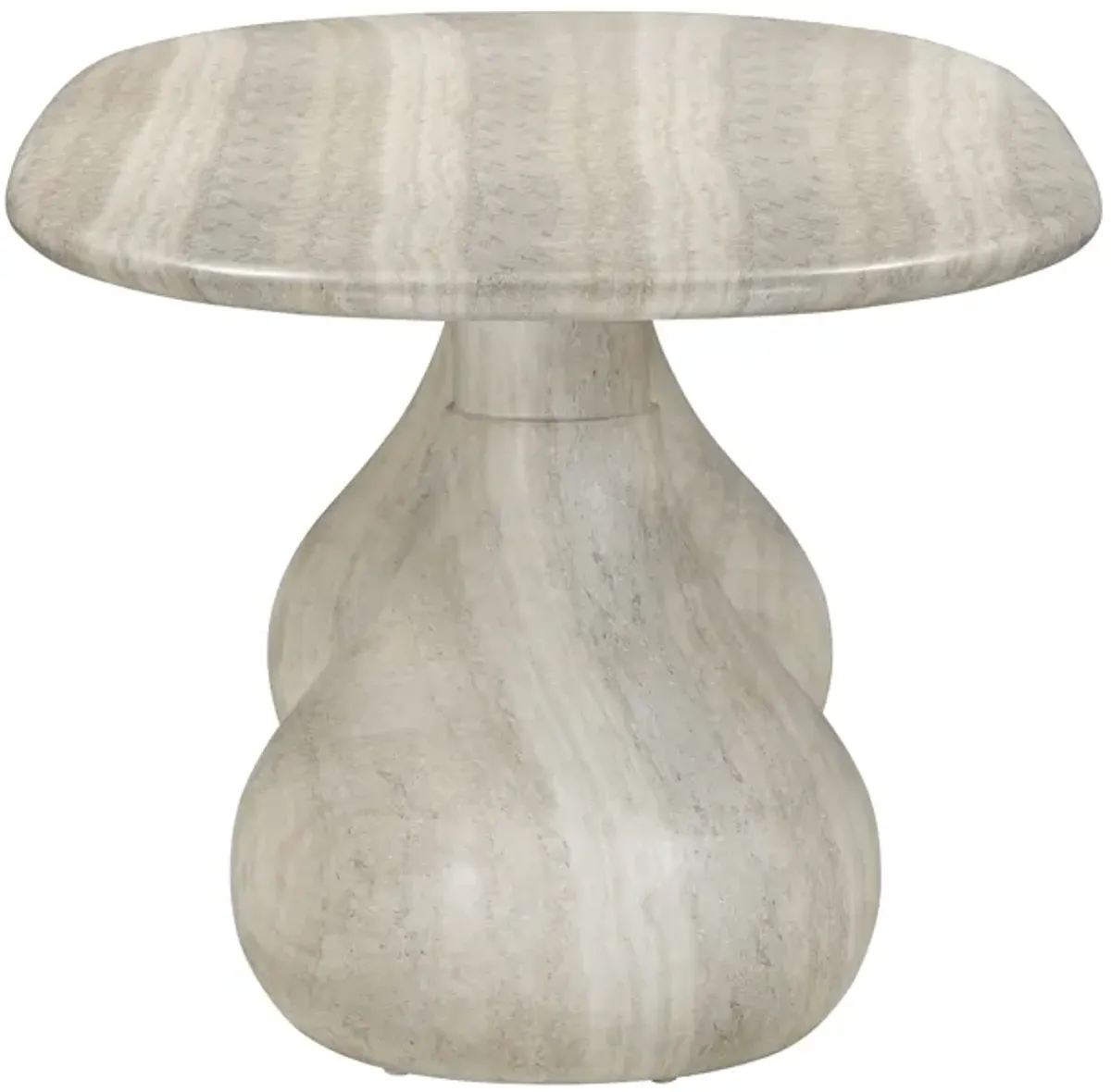 Smooch Faux Travertine Indoor / Outdoor Pedestal Dining Table