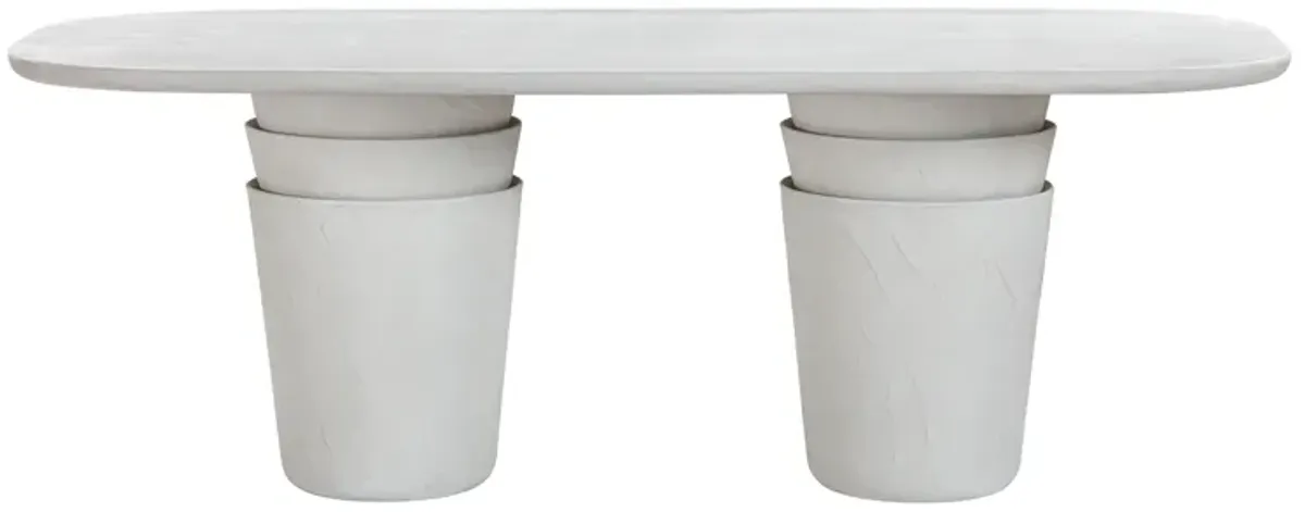 Margot Light Grey Faux Plaster Indoor / Outdoor Concrete Dining Table