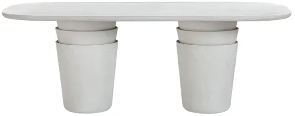 Margot Light Grey Faux Plaster Indoor / Outdoor Concrete Dining Table