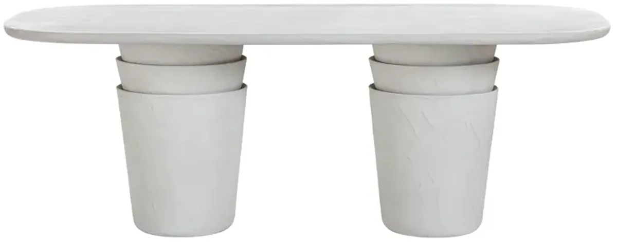 Margot Light Grey Faux Plaster Indoor / Outdoor Concrete Dining Table