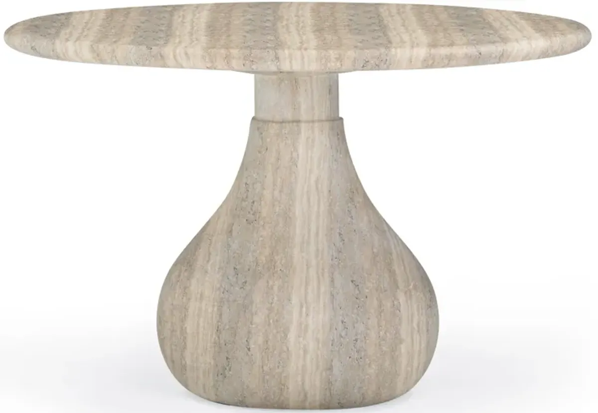 Smooch Faux Travertine Indoor / Outdoor 47" Round Dining Table