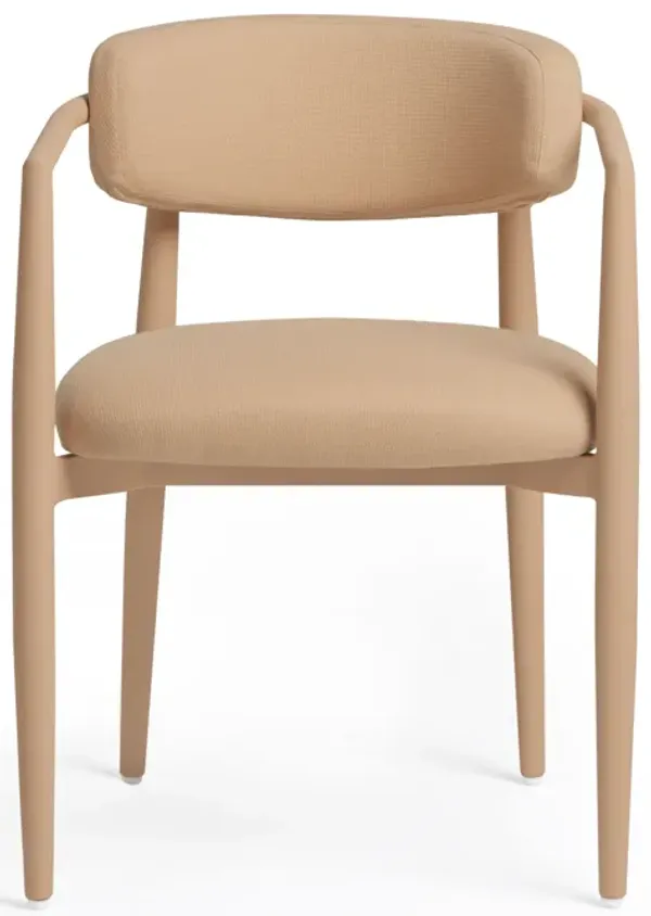 Annika Peach Textured Performance Fabric Outdoor Dining Chair