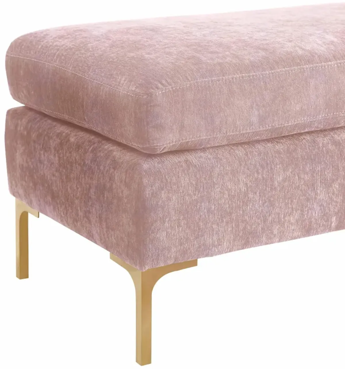 Delilah Blush Textured Velvet Bench