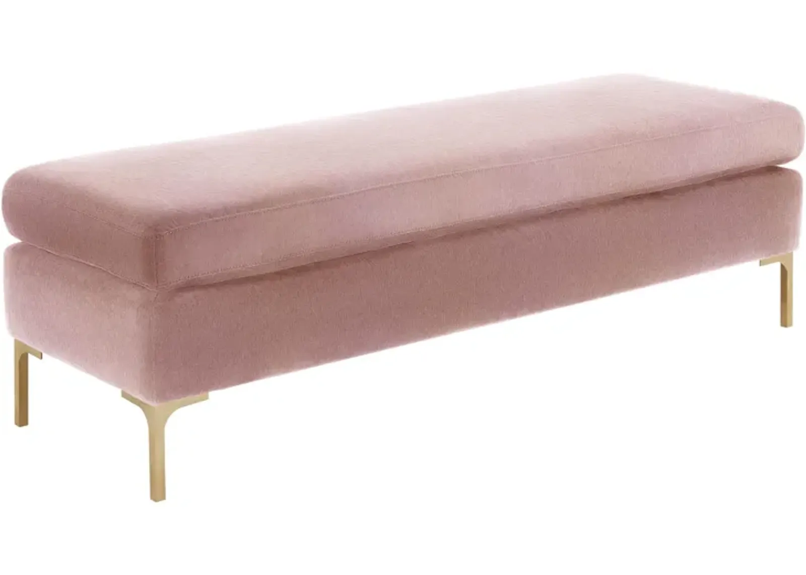 Delilah Blush Textured Velvet Bench