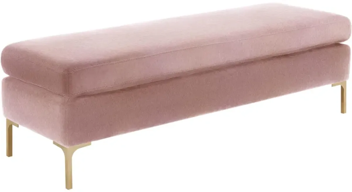 Delilah Blush Textured Velvet Bench