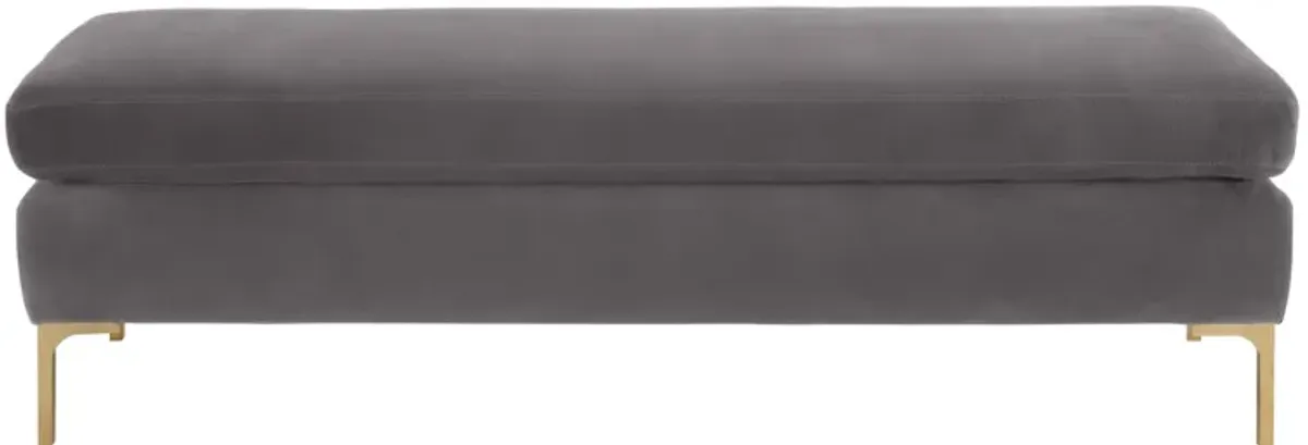 Delilah Grey Velvet Bench