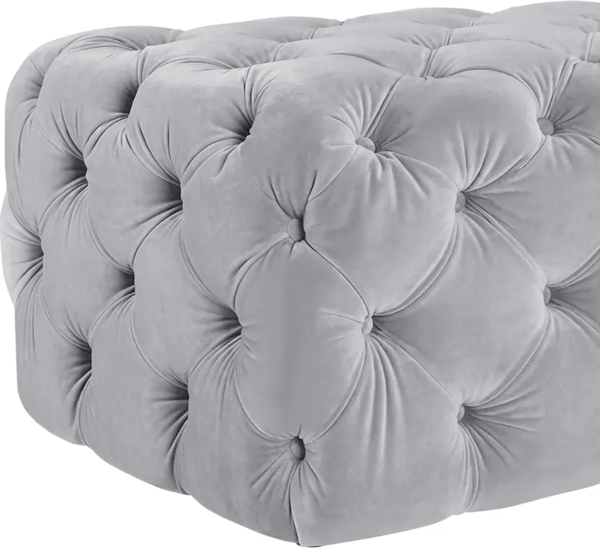 Kaylee Grey Velvet Ottoman