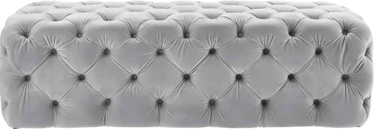 Kaylee Grey Velvet Ottoman