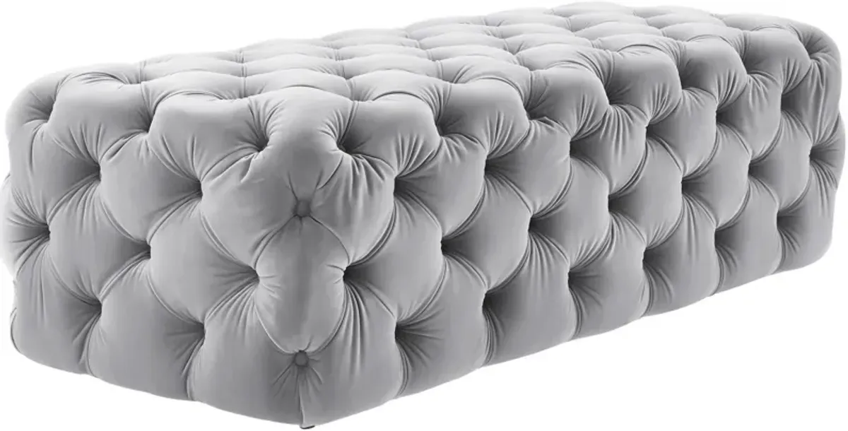 Kaylee Grey Velvet Ottoman