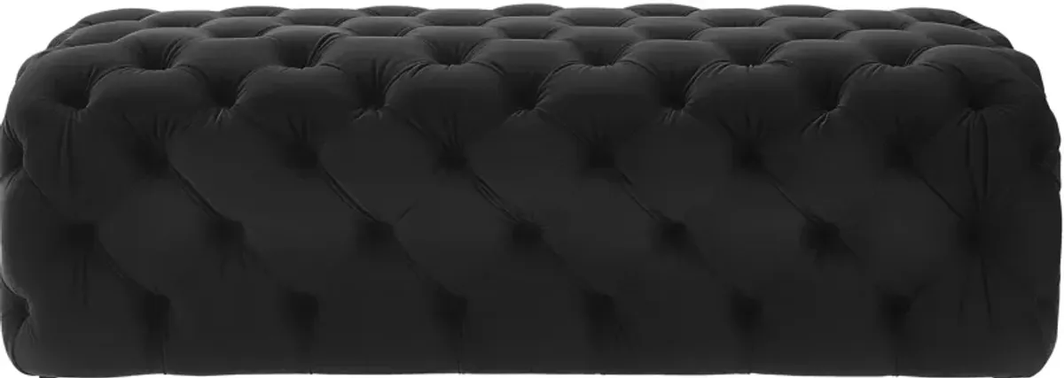 Kaylee Black Velvet Ottoman