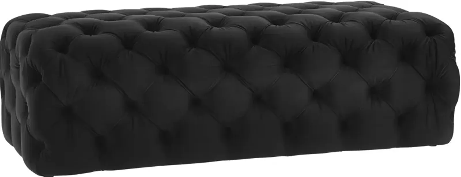 Kaylee Black Velvet Ottoman