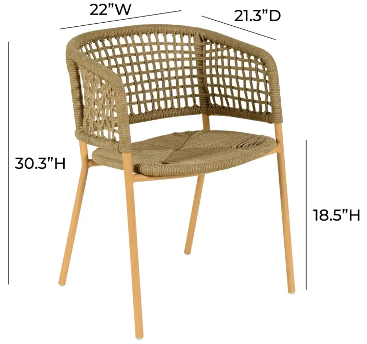 Niel Natural Oak Finish Outdoor Dining Chair