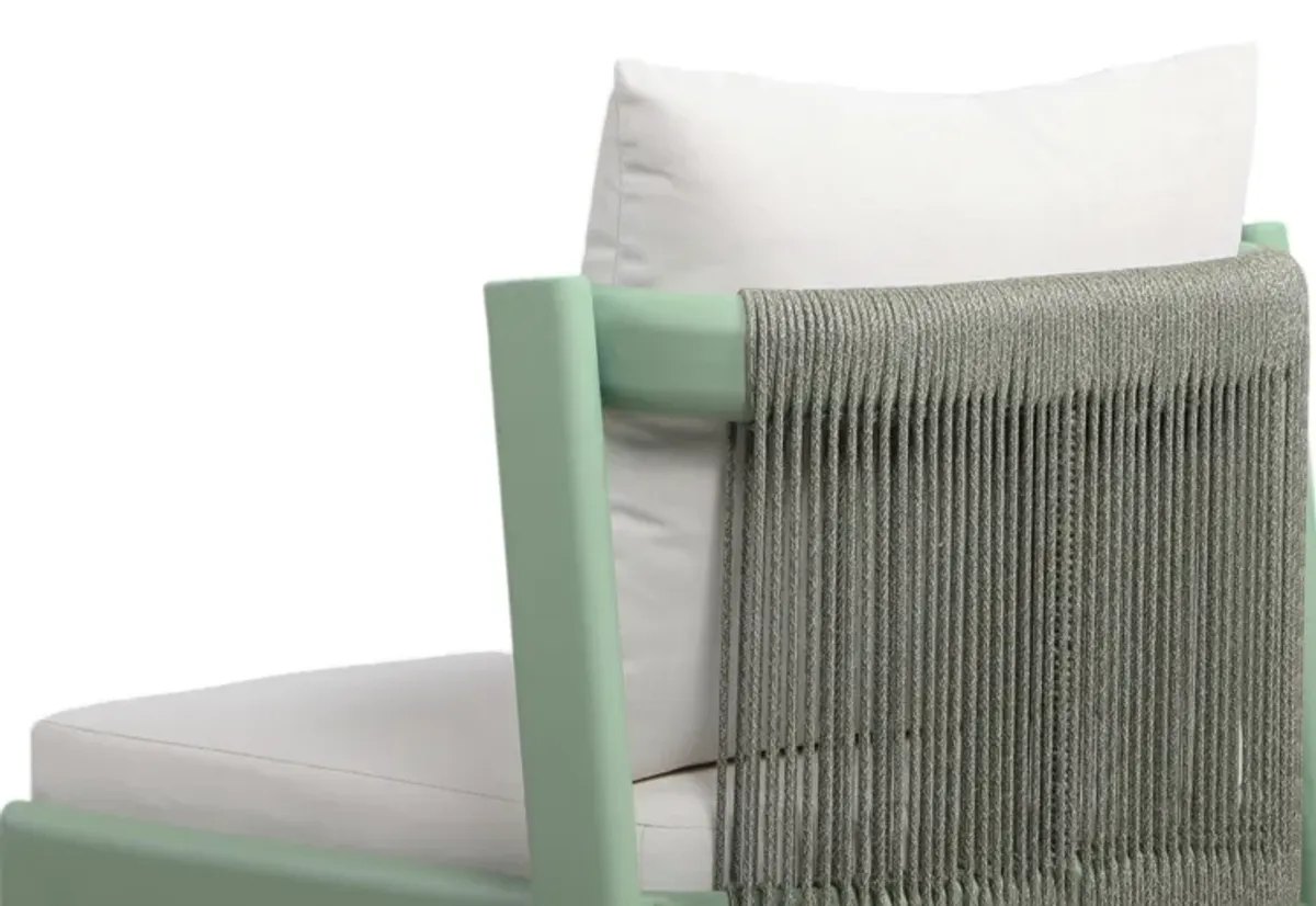 Nancy Mint Green and Cream Outdoor Dining Chair