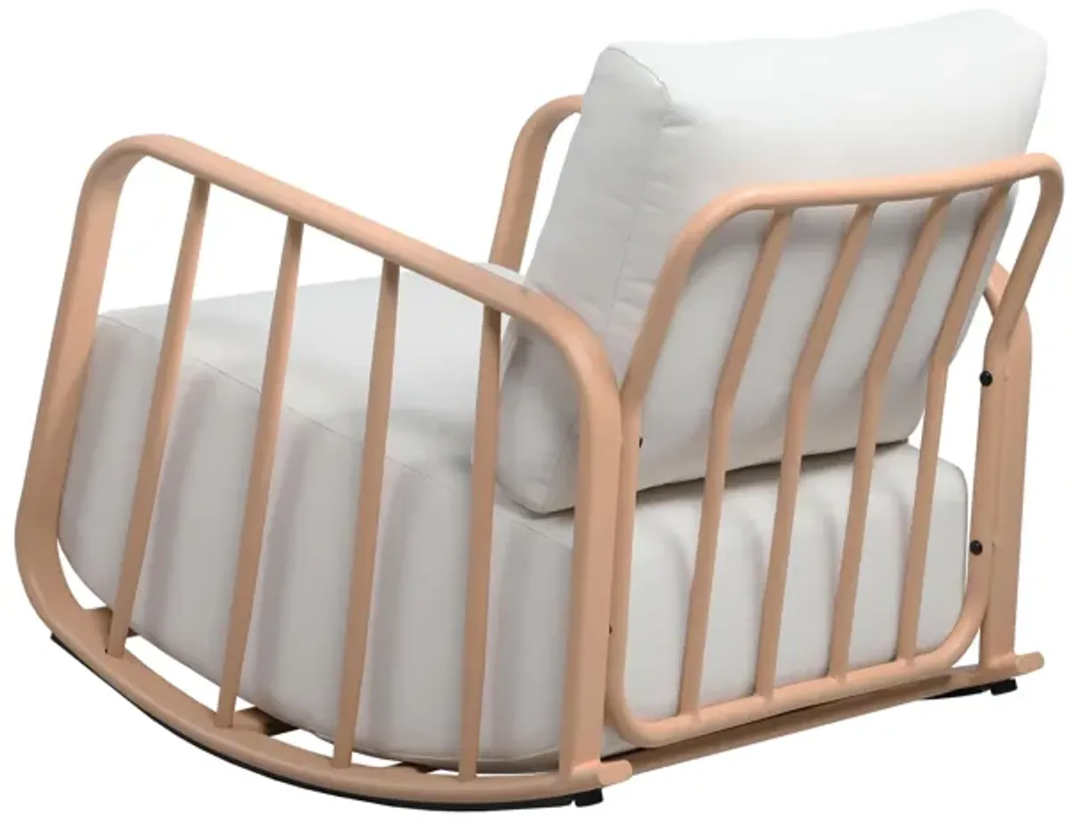 Violette Terracotta and Cream Outdoor Rocking Chair