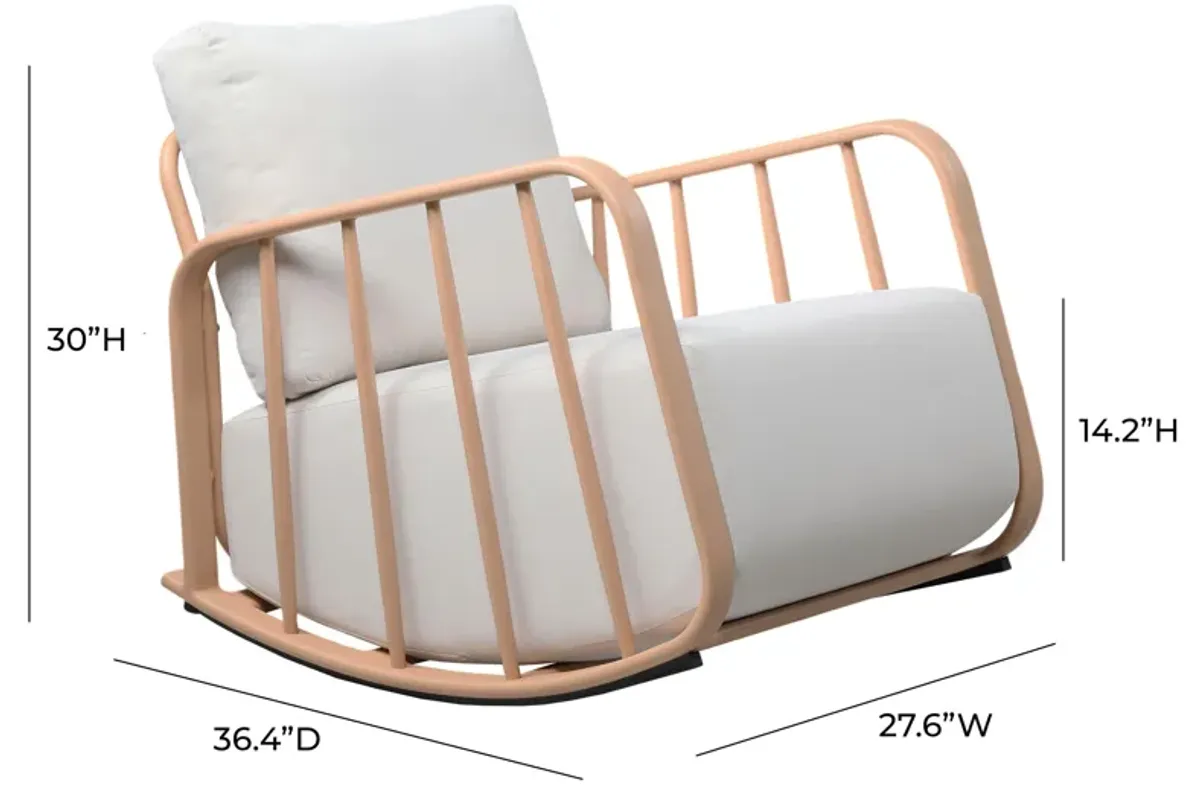 Violette Terracotta and Cream Outdoor Rocking Chair