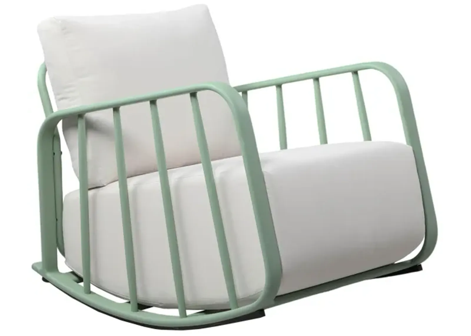 Violette Mint Green and Cream Outdoor Rocking Chair