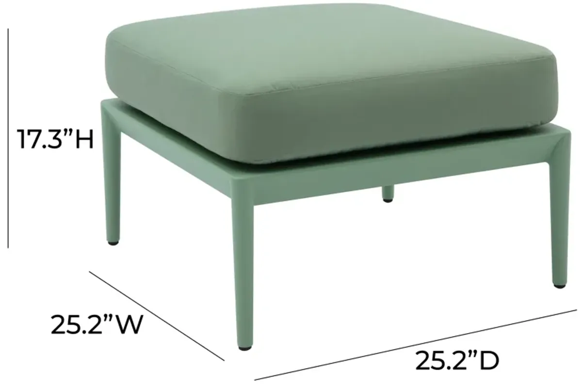 Kapri Moss Green Outdoor Ottoman