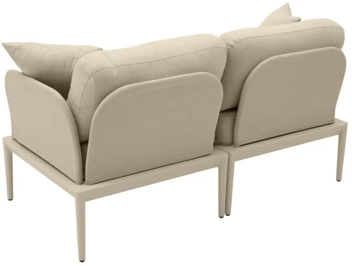 Kapri Taupe Modular Outdoor Loveseat