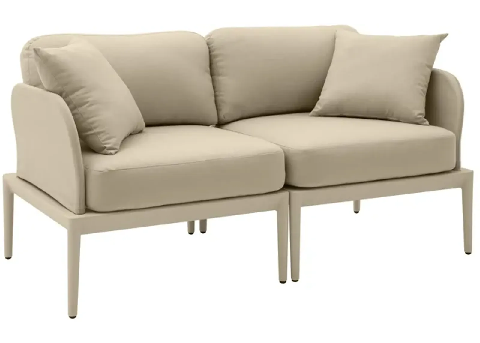 Kapri Taupe Modular Outdoor Loveseat