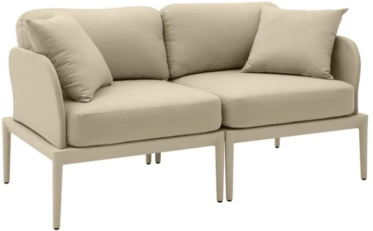 Kapri Taupe Modular Outdoor Loveseat