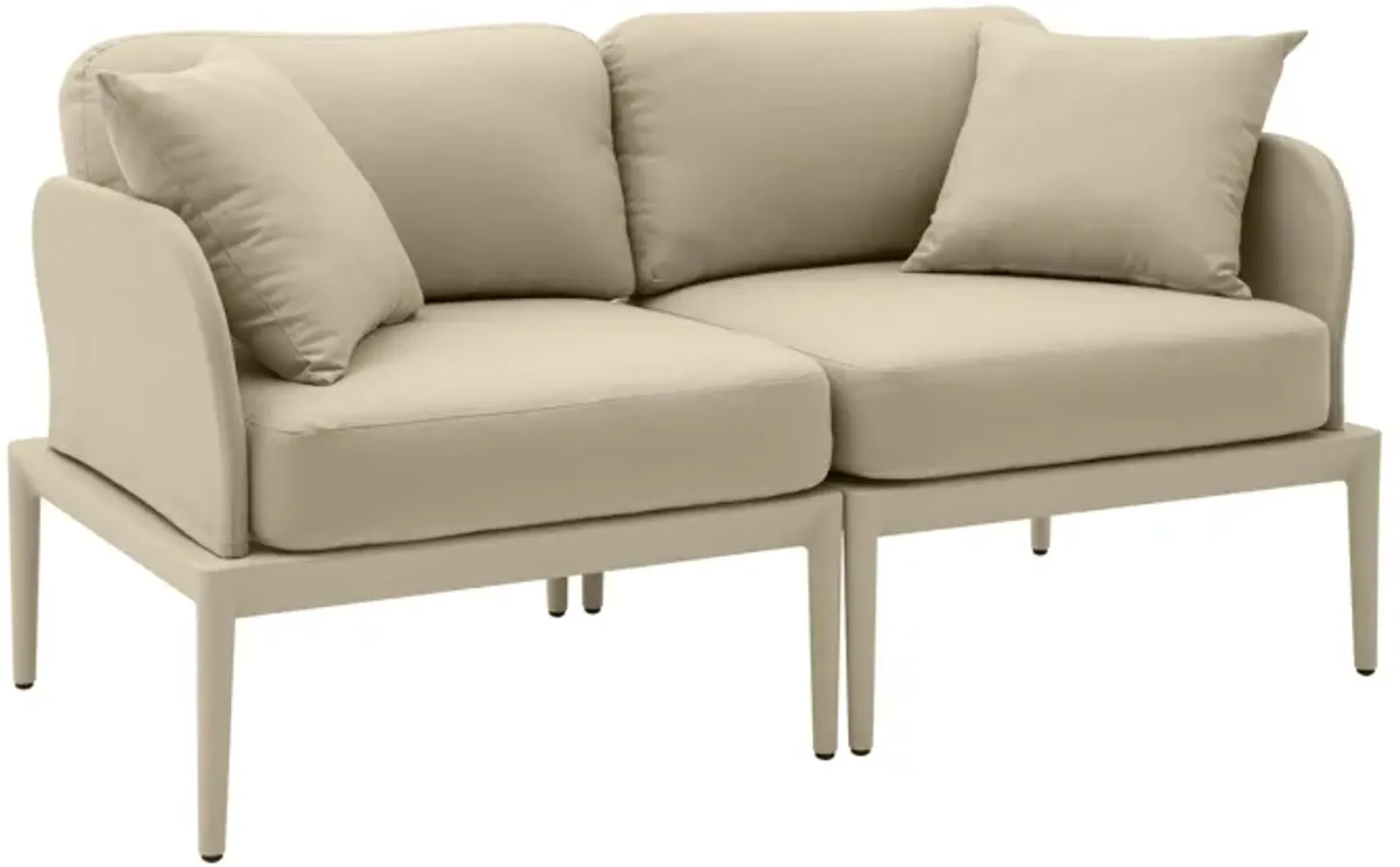 Kapri Taupe Modular Outdoor Loveseat