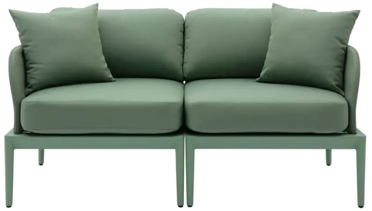 Kapri Moss Green Modular Outdoor Loveseat