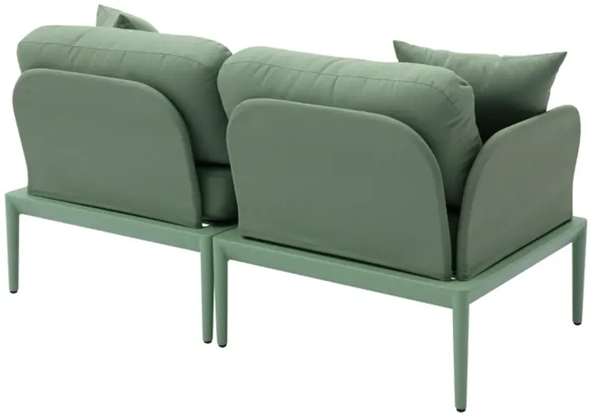 Kapri Moss Green Modular Outdoor Loveseat