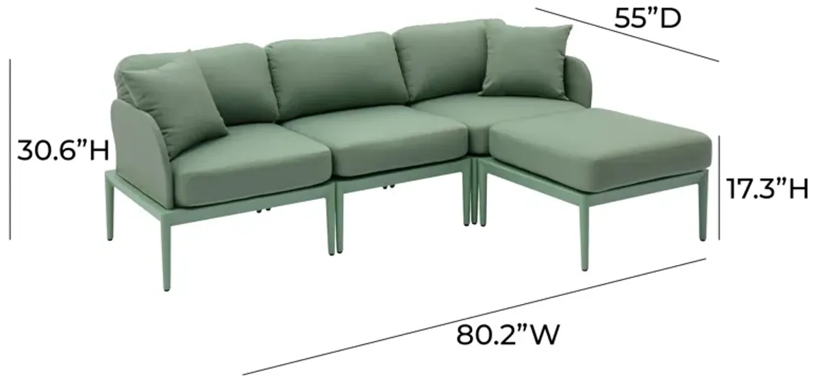 Kapri Moss Green Modular Outdoor Sectional