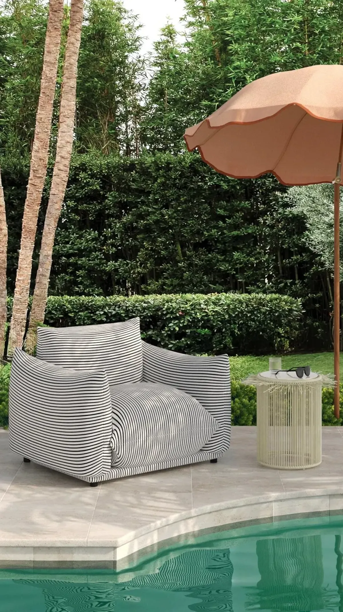 Rafa Cream Outdoor Side Table