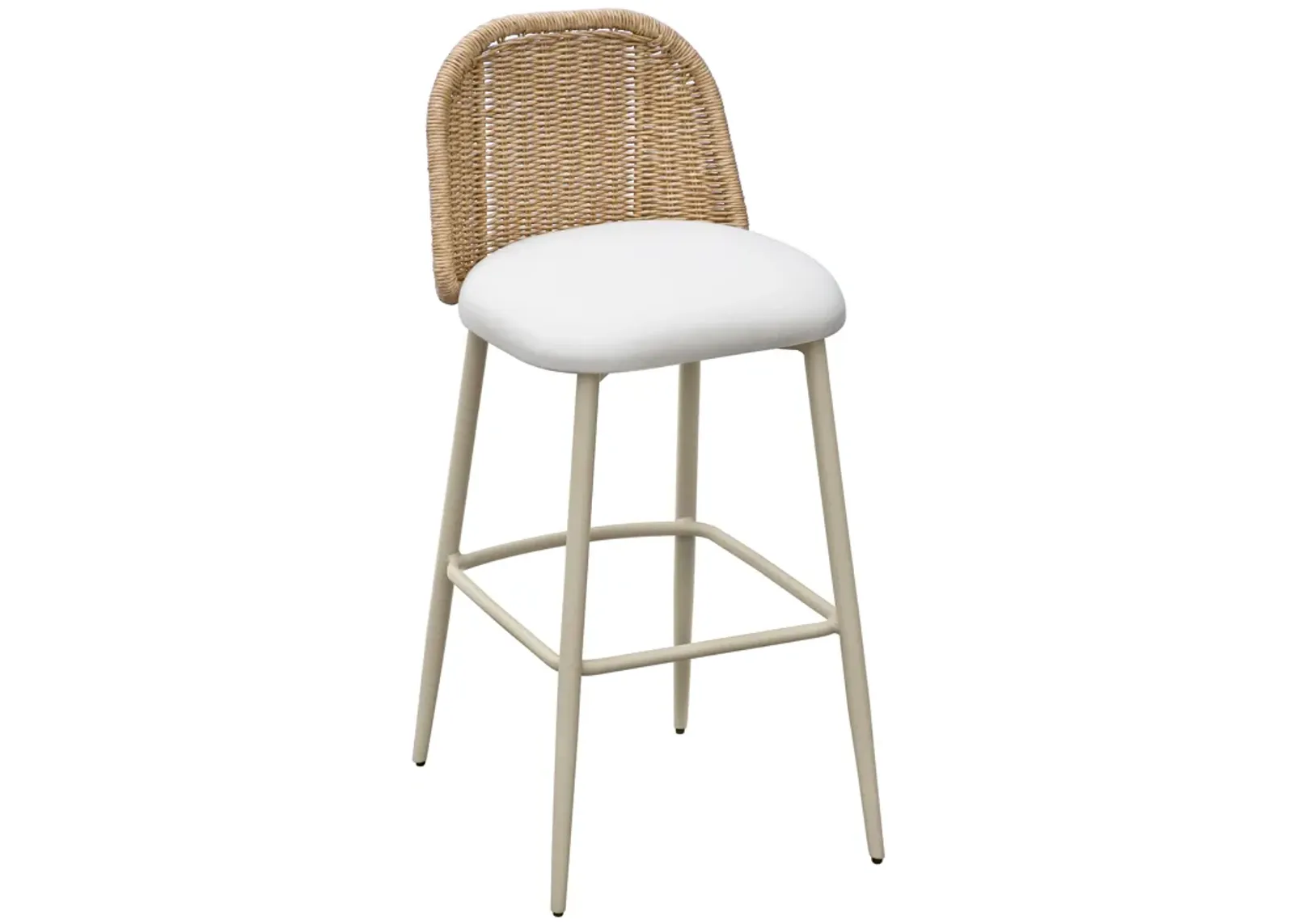 Alexa Cream Performance Fabric Outdoor Barstool