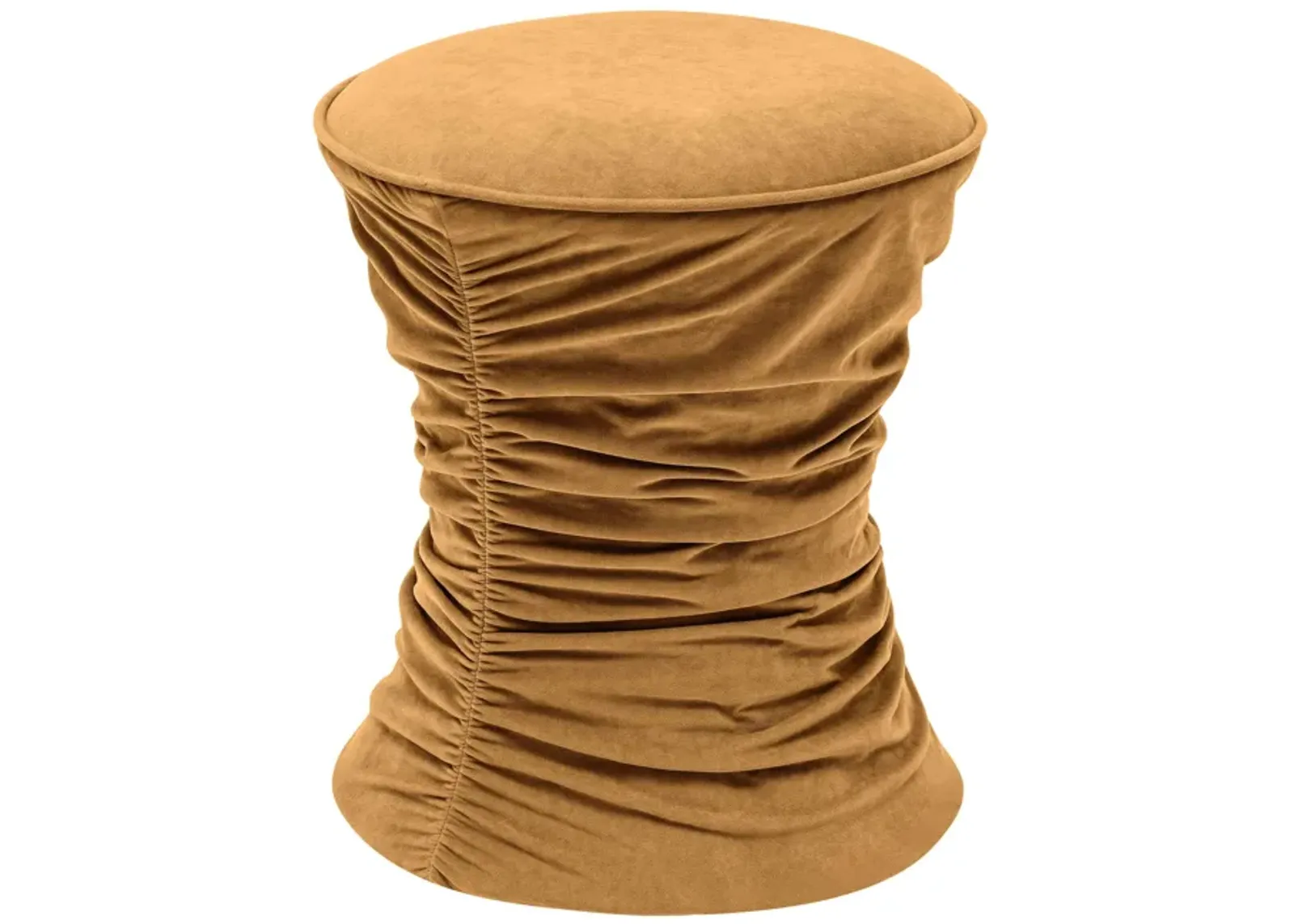 Bounce Dark Terracotta Ruched Velvet Adjustable Ottoman