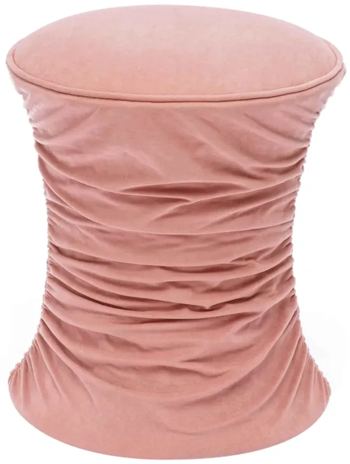 Bounce Rose Pink Ruched Velvet Adjustable Ottoman