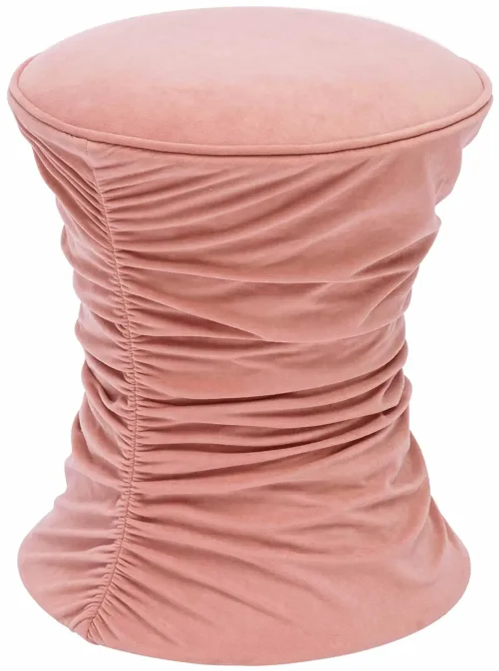 Bounce Rose Pink Ruched Velvet Adjustable Ottoman