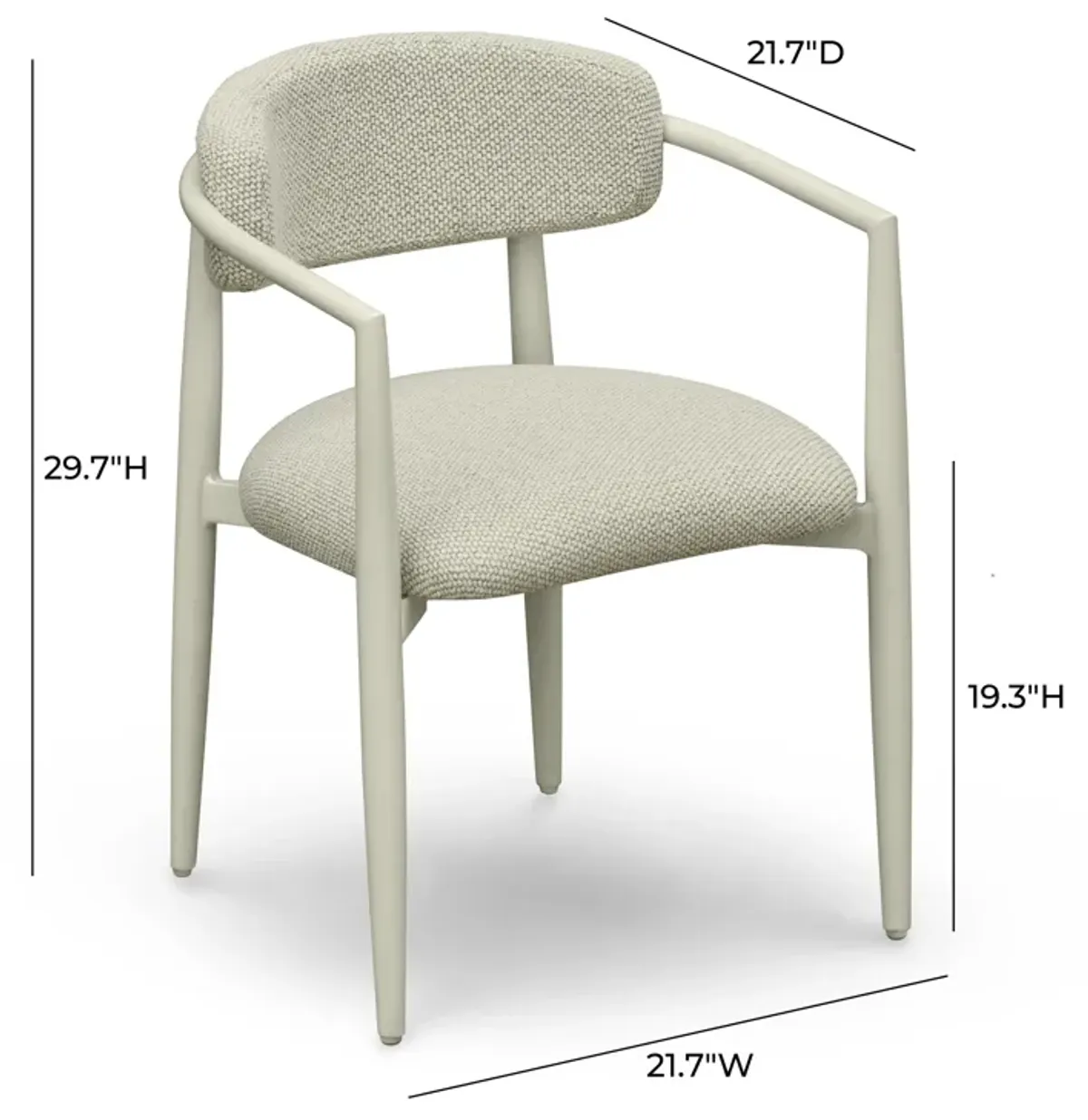 Annika Cream Textured Outdoor Dining Arm Chair