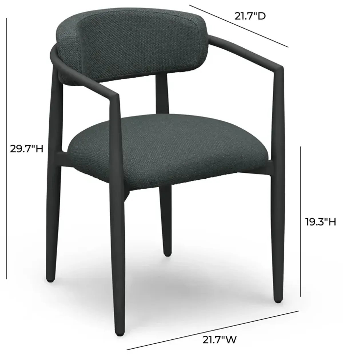 Annika Black Textured Outdoor Dining Arm Chair