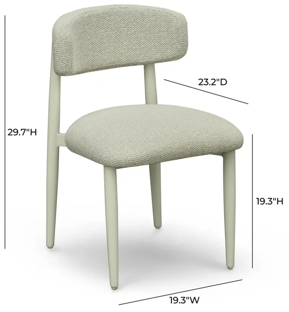 Annika Cream Textured Outdoor Dining Side Chair