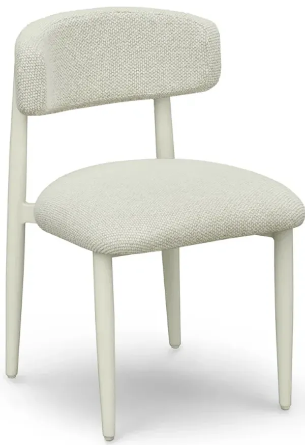 Annika Cream Textured Outdoor Dining Side Chair