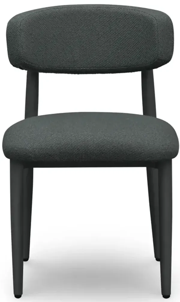 Annika Black Textured Outdoor Dining Side Chair