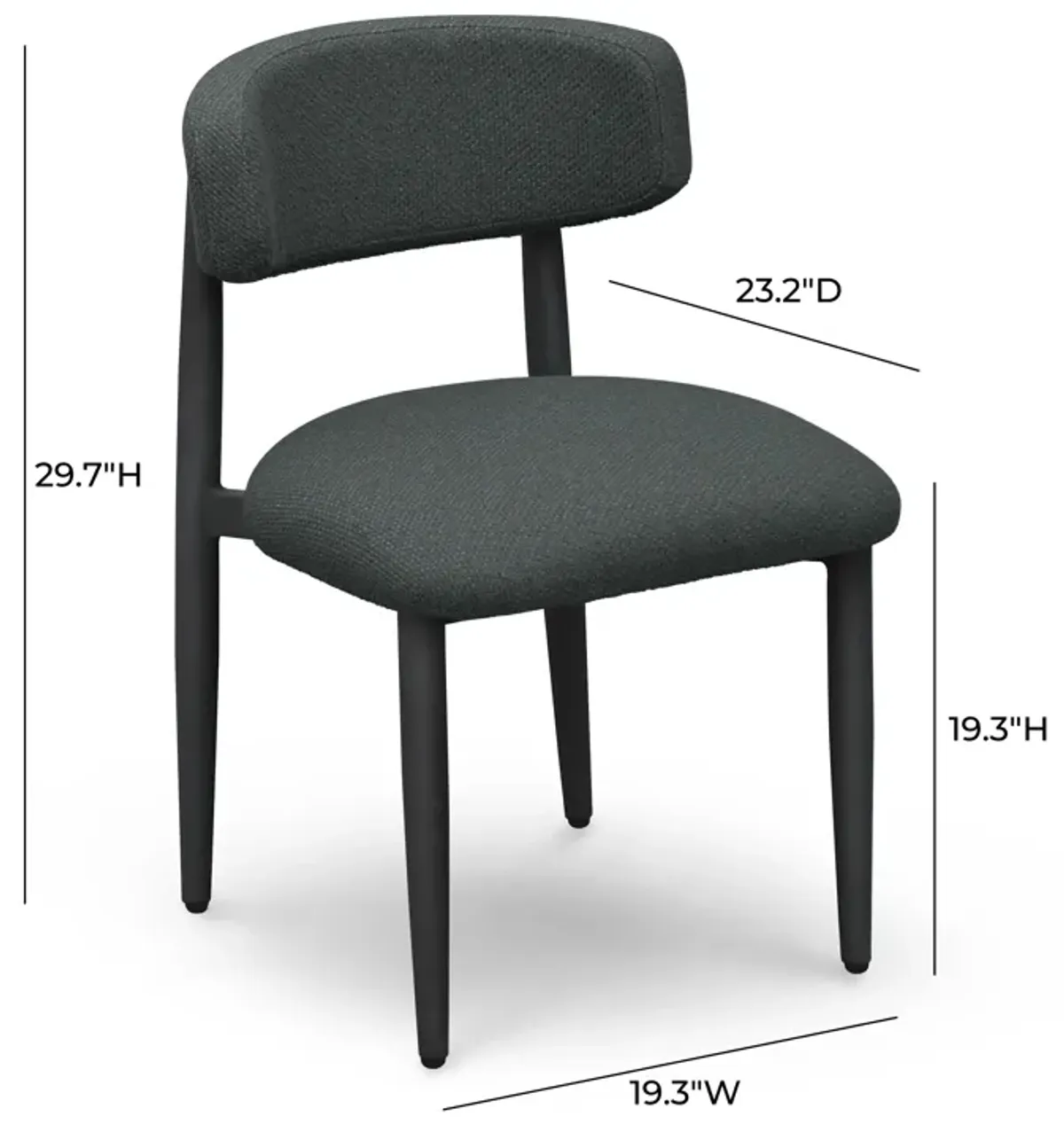 Annika Black Textured Outdoor Dining Side Chair