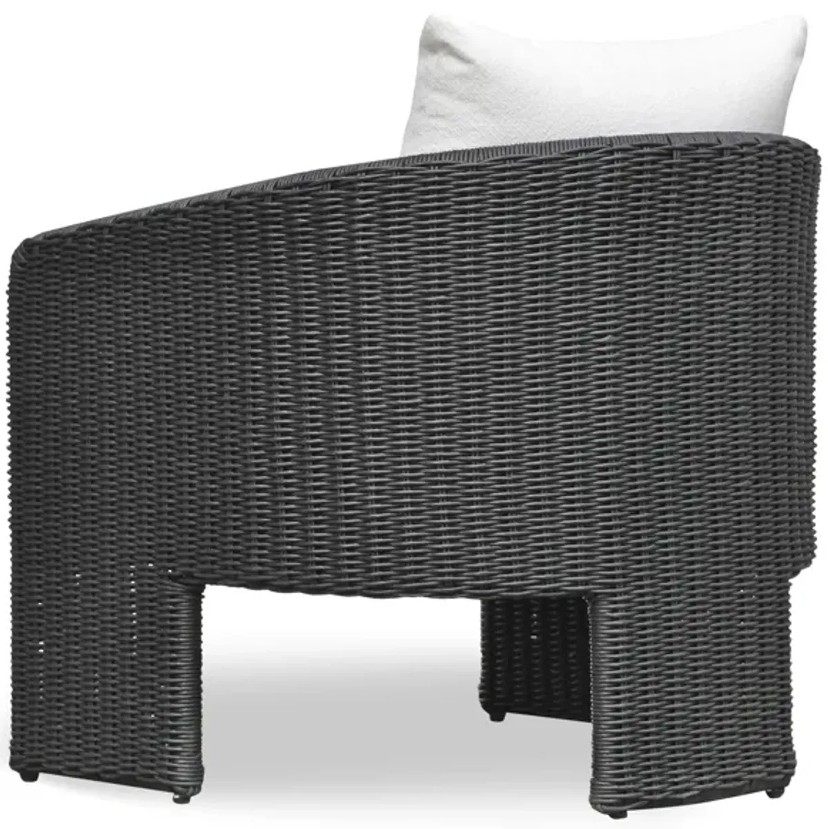 Alexa Black Rattan Performance Fabric Outdoor Armchair