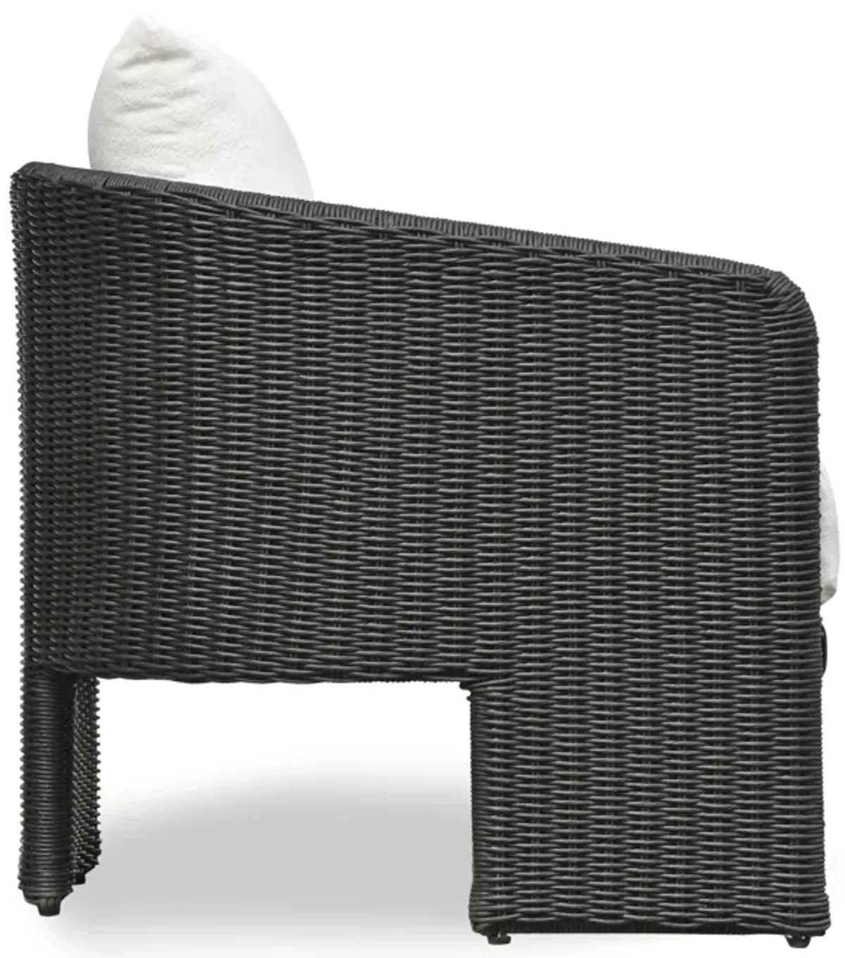 Alexa Black Rattan Performance Fabric Outdoor Armchair