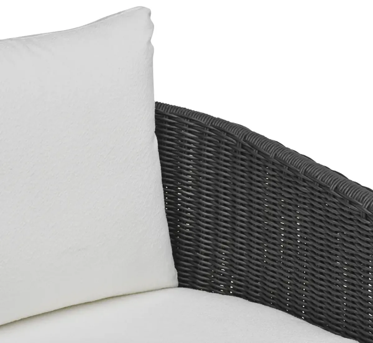 Alexa Black Rattan Performance Fabric Outdoor Armchair