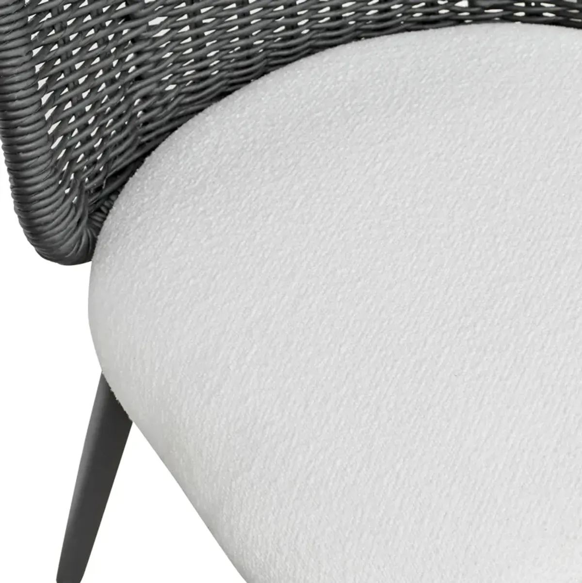 Alexa Black Rattan Performance Fabric Dining Chair