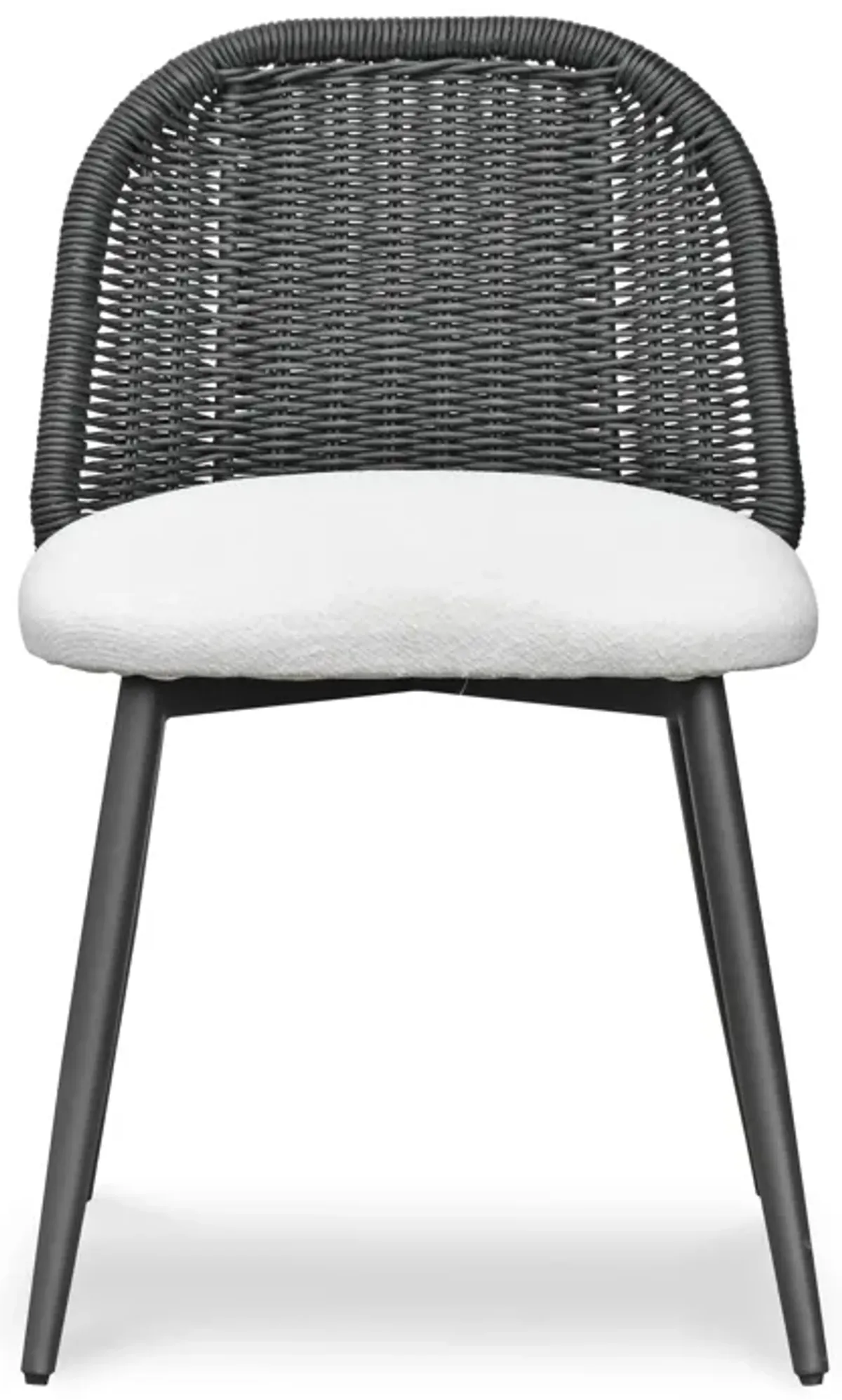 Alexa Black Rattan Performance Fabric Dining Chair