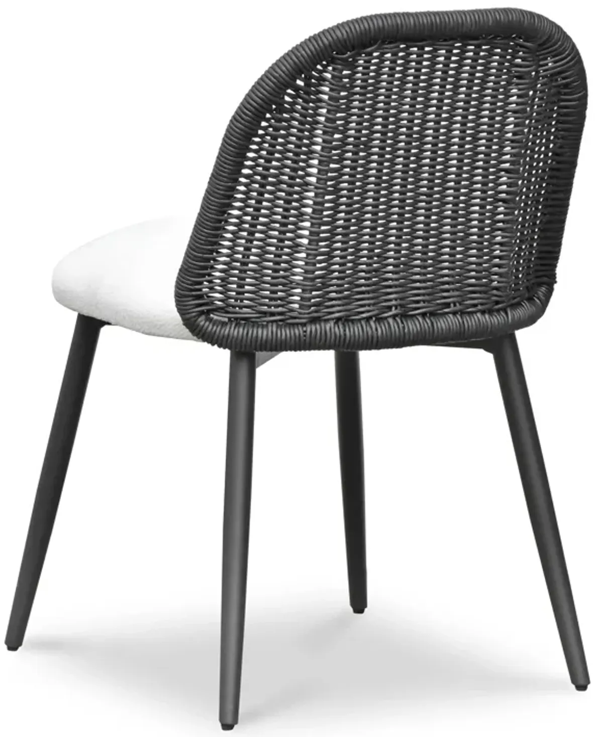 Alexa Black Rattan Performance Fabric Dining Chair